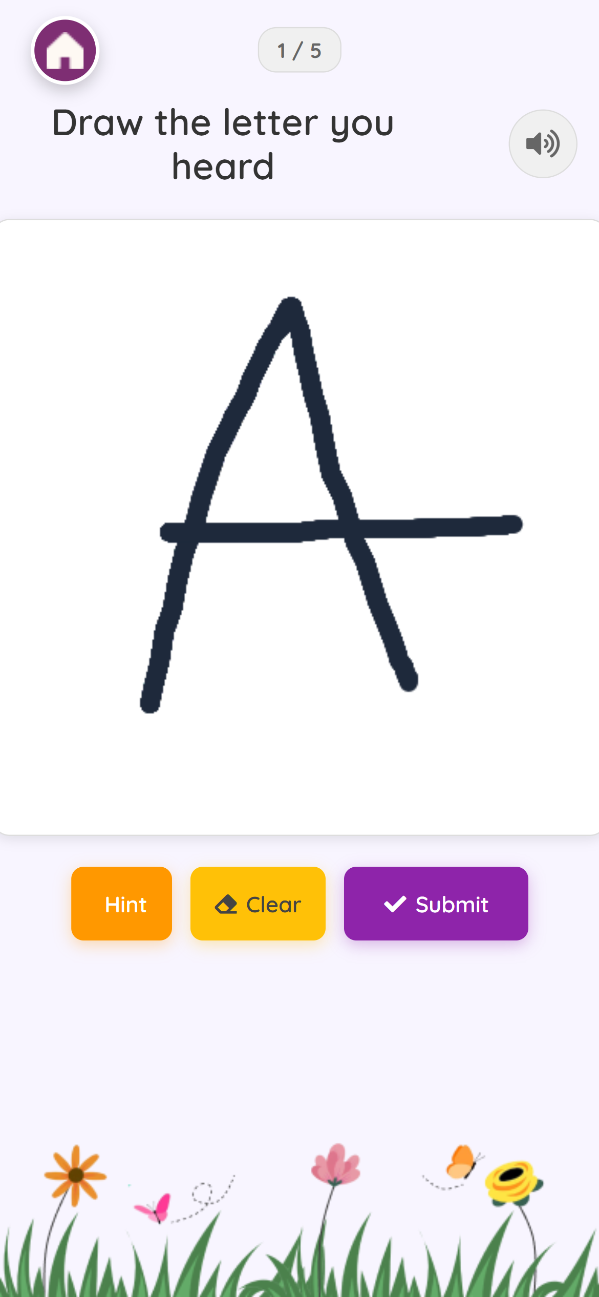 Scribble Letter interface showing drawing canvas